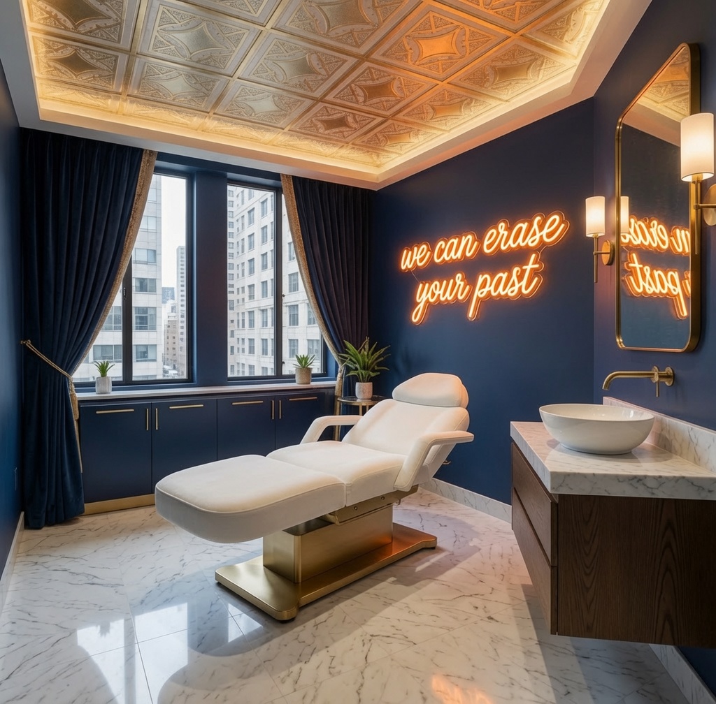 Skin Flix treatment room — we can erase your past